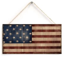 American Flag Independence Day Pendant Decoration Hanging Wooden Hanging... - $14.84