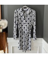 Cynthia Steffe Graphic Blue Dot Belted Mini Long Sleeve Shirt Shift Dres... - $3,922.08 MXN