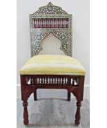 Antique Carved Syrian Hardwood and Inlay Mother of Pearl Side Chair Vers... - €687,35 EUR