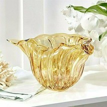 Golden Seas Shell Art Glass Bowl with Gold Flecks LAF002 by Two&#39;s Company, NOB - £44.95 GBP