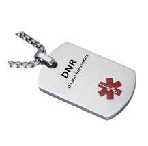 Stainless Steel DNR Medical Alert Dog Tag ID - £30.60 GBP