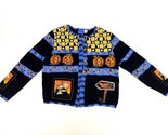 Sportelle Halloween Size Large Light Sweater/Jacket Pumpkins Haunted House  - £21.66 GBP