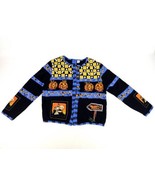Sportelle Halloween Size Large Light Sweater/Jacket Pumpkins Haunted House  - £21.69 GBP