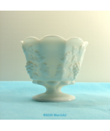 Paneled Grape Milk Glass Footed Fruit Cocktail Dish 4 Inch Vintage Westm... - £7.96 GBP