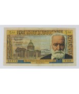 1964 Francia 5 Nuovi Franchi Nota // Victor Hugo // Molto Buono (VF) P#141a - $3,401.27 MXN