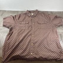 Duluth Trading Shirt Mens Extra Large Brown Geometric Short Sleeve - £6.09 GBP