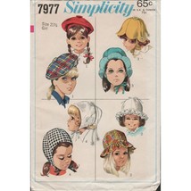 Simplicity 7977 Girls 1960s Hats Beret, Tam, Flower Petal, Helmet Pattern Uncut - £14.74 GBP