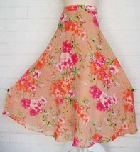 Lucky and Coco Medium Colorful English Flower Garden Lined Flowy Maxi Skirt - £14.75 GBP