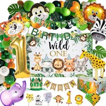 Safari 1St Birthday Decorations For Boy Wild One Backdorp Happy Birthday Banner  - £29.54 GBP