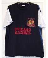 1992 Artex Chicago Blackhawks NHL Embroidered T Shirt Letters Size XL USA - €29,84 EUR