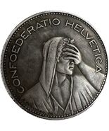 Medalla de fantasía suiza 5 francos 1965 - diseño de caballero y cruz suiza - $18.66 CAD