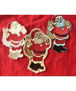 3 Assorted Christmas Santa Claus Embroidered Sew On Appliques 5.5 to 6&quot; ... - $129.54 MXN