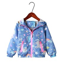 Ats hooded unicorn rainbow pattern baby girls clothes outerwear kids windbreaker autumn thumb200