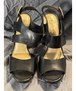 Michael Kors Black Leather Strappy High Heel Sandals Women’s 8M - $361.12 MXN