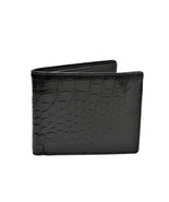 ABBA Fashion Mens Black Crocodile Leather Bifold Wallet With ID Card Slo... - $162.46 CAD