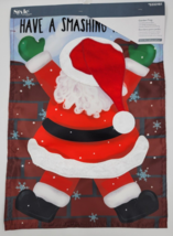 Style Selections Christmas Santa Garden Flag 12.5&quot; x 18&quot; Double Sided 3D... - $10.00