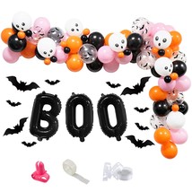 100Pcs Halloween Balloon Arch Garland Kit,Pink Black Orange Halloween Balloons A - £16.07 GBP