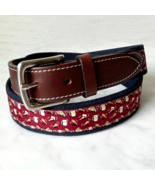 Vineyard Vines Pizza Beer Wings Maroon Canvas Club Belt - Men&#39;s 41&quot; Long - $51.90 CAD