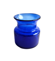 Erik Hoglund Large Blue Bubbly Glass Vase Boda Sweden 50&#39;S Scandinavian - £128.66 GBP