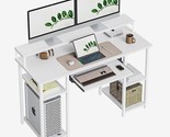 Computer Desk With Keyboard Tray, 47 Inch Office Desk With Monitor Stand... - $203.99