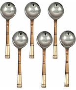 Dessert Spoons Asian Flatware Party Stainless with Copper Handles Cutler... - $54.31 CAD