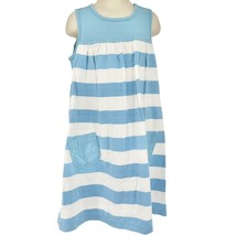 Hanna Andersson Girls Size 5 Sun Dress Blue White Stripe Flair Tank Fron... - $16.83