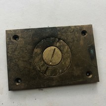 Vintage Brass Steel City Cord Cable Outlet Cover 4.5&quot; Used Hardware  - £12.59 GBP