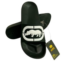 NWT ECKO UNLTD. MSRP $36.99 3D LOGO MENS BLACK SLIP ON SLIDES SANDALS 8 ... - $17.84