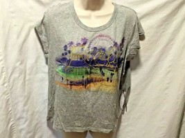 OP Ocean Pacific Womens 15 17 XL Gray Tshirt Tee With Fringe Back Jrs     - $8.91