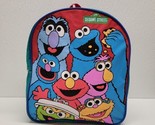 Vintage Sesame Street Monsters Kids Vinyl Backpack Elmo Zoe Oscar Grover - $24.65