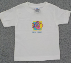 Toddler White T-SHIRT Sz 24 Months Bright Silk Screened Pink Fish Wis Dells Nwot - £8.03 GBP