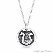Greek Letter Omega Charm 925 Sterling Silver &quot;U&quot; Pendant &amp; Cable Chain Necklace - £16.01 GBP+