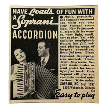 1936 Soprani Accordion Advertisement Musical Instruments Chicago Illinoi... - $371.27 MXN