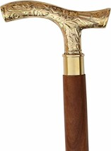 Vintage Wooden Walking Stick Nautical Cane Antique Solid Brass derby Hea... - $527.63 MXN