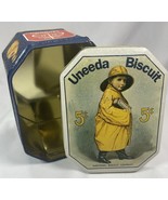 Uneeda Biscuits 5 1/2&quot; Empty Metal Tin Raincoat NBC by Bristol Ware Nabisco - €14,30 EUR