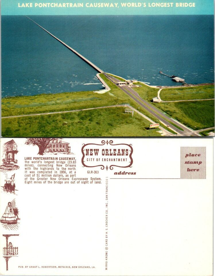 Primary image for Louisiana Lake Pontchartrain New Orleans Expressway Bridge Vintage Postcard