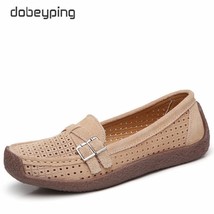 Cow Suede Leather Women Flats Cut-Outs Summer Shoes Woman Hollow Women&#39;s Loafers - £29.78 GBP