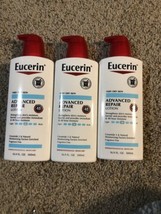 3 Pack Eucerin Advanced Repair Lotion 48 HR 16.9 oz Fragrance Free Ceramide - £17.18 GBP
