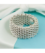 Size 6 Tiffany &amp; Co Somerset Mesh Weave Ring in Sterling Silver - $269.00