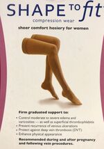 Shape to Fit 20-30 mmHg Sheer Thigh High Compression Stockings w/ stay u... - $25.00