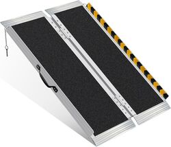 4' FT Portable Bi-Fold Wheelchair Ramp, Aluminum 800lb Capacity Non-Slip... - $87.02