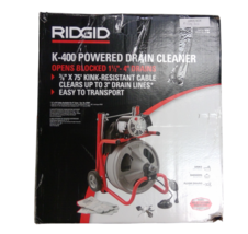 FOR PARTS - RIDGID K-400 Powered Drain Cleaning Snake Auger 52363 3/8&quot;x75&#39; - £133.89 GBP