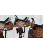 Western Premium Leather Barrel Racing Trail Horse Saddle Tack Size 18&quot; - £432.14 GBP