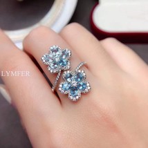 Women&#39;s thread ring 925 silver lady Topaz Ring simple beautiful girl gift jewelr - £75.27 GBP