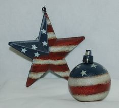 Hannas Handiworks 60650 American Flag 4 Ornament Set 2 Hearts 1 Ball Star image 3
