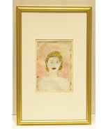Rare Mixed Media Portrait Painting Attributed to Alexandra Grant and Signed - $4,181.22 CAD