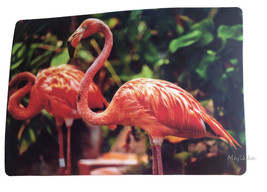 Pink Flamingo Flamingos Placemats Set of 4 Vinyl Beach House Foam Back 1... - $36.14