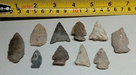 LOT 10 INDIAN ARROWHEADS SPEAR POINTS GUARANTEED AUTHENTIC DATED LABELED... - $159.55
