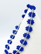Navy Blue &amp; Silver Bracelet fashion minimalist Magnetic Clasp NEW - £8.61 GBP