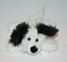 MTY Puppy Dog White Black Ears Nose Mini 5&quot; Plush Small Stuffed Animal Soft Toy - £16.74 GBP